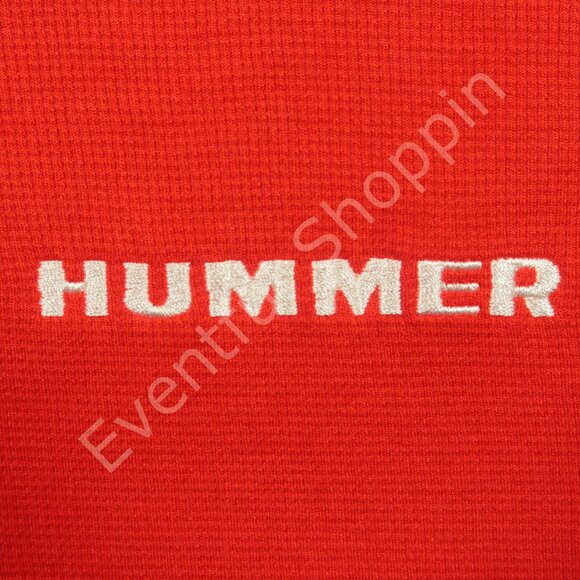 Vintage Hummer Polo Shirt Mens XL Red H3 Textured Short Sleeve Tipped - Picture 4 of 7